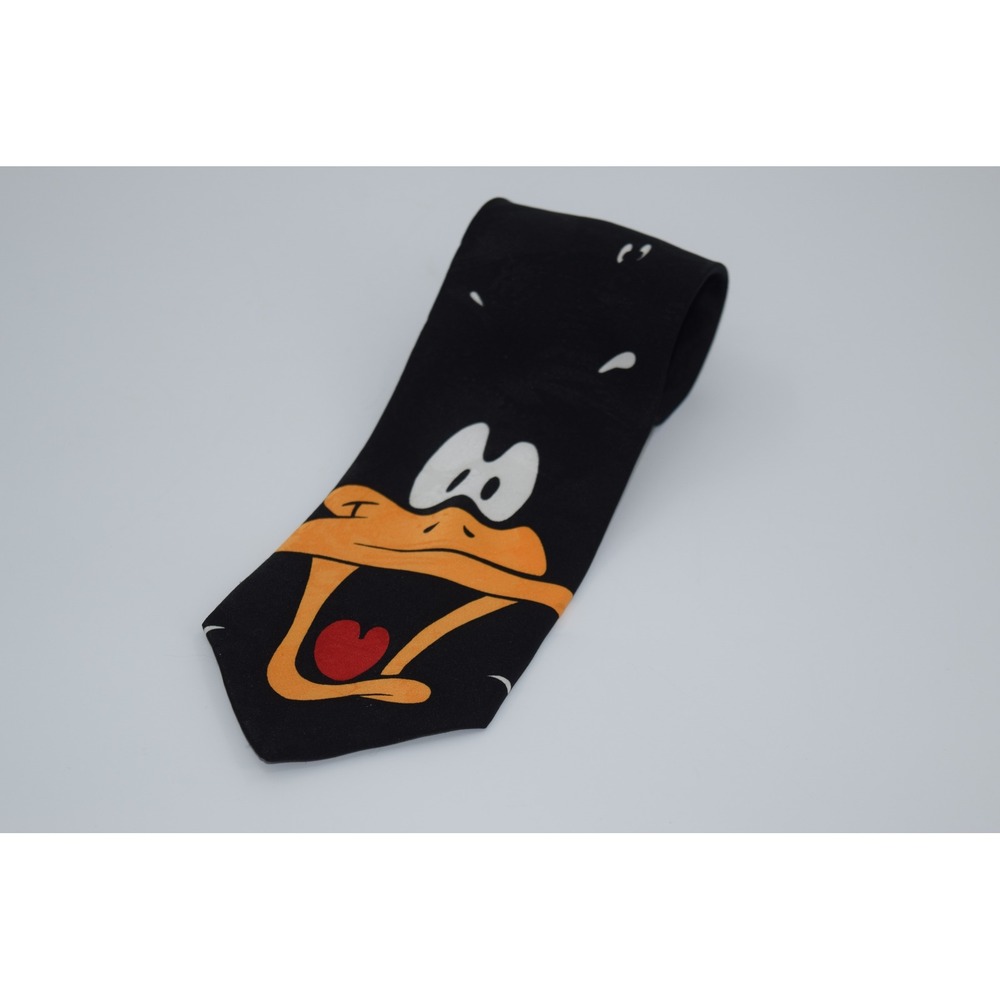 Vintage Looney‎ Tunes Daffy Duck Necktie Black Novelty Cartoon Tie
